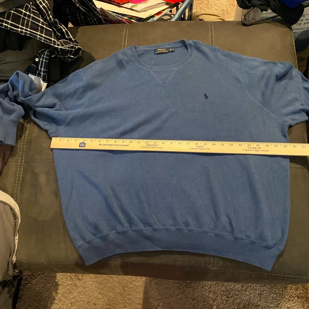 Used 3xb Blue polo Ralph Lauren Sweater blue horse. Make an offer.